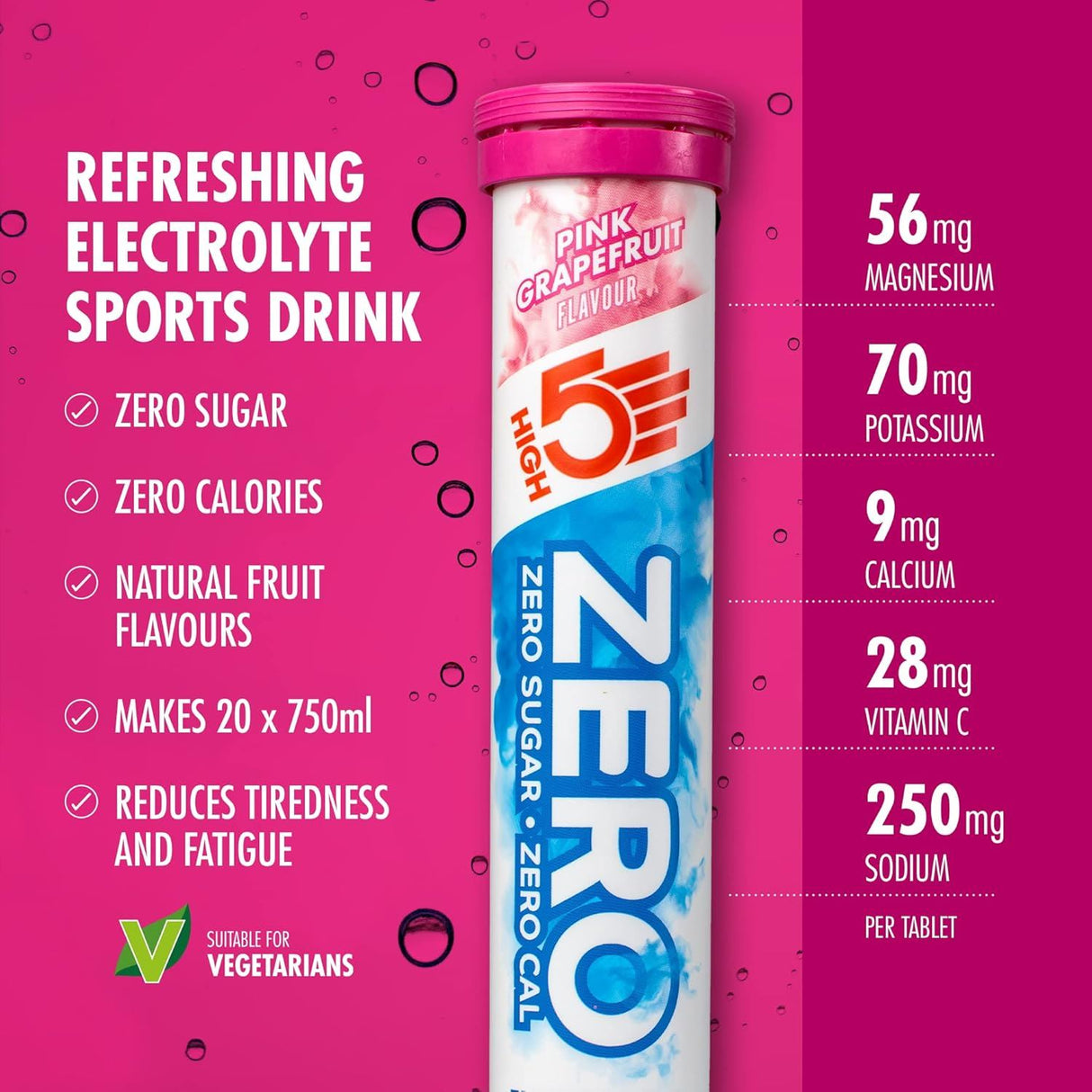 High 5 Zero Electrolyte Sports Hydration Drink - 20 Tablets- All Flavours - Pack of 8