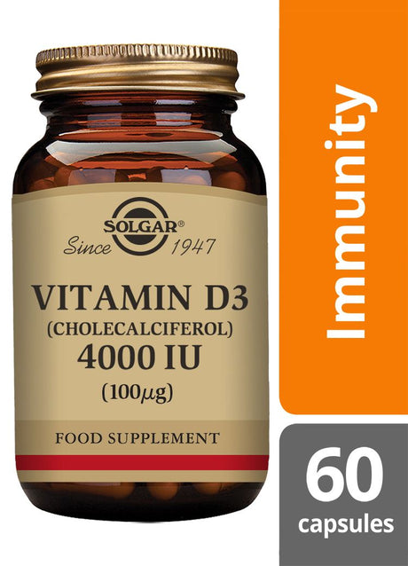 Solgar Vitamin D3 (Cholecalciferol) 4000 IU (100 µg) - 60 Vegicaps