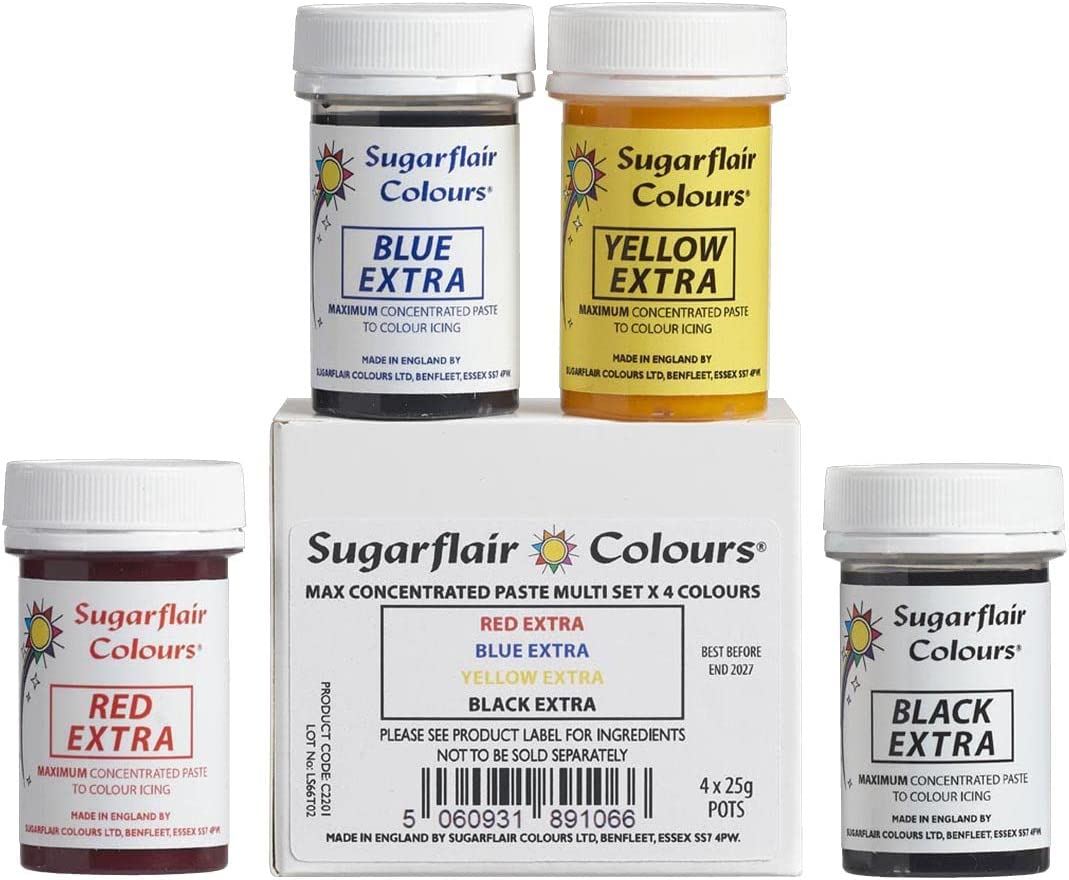 Sugarflair Max Concentrated Paste Multi Set - Pack of 4