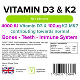 Lindens Vitamin D3 4000IU & K2 - 90 Tablets