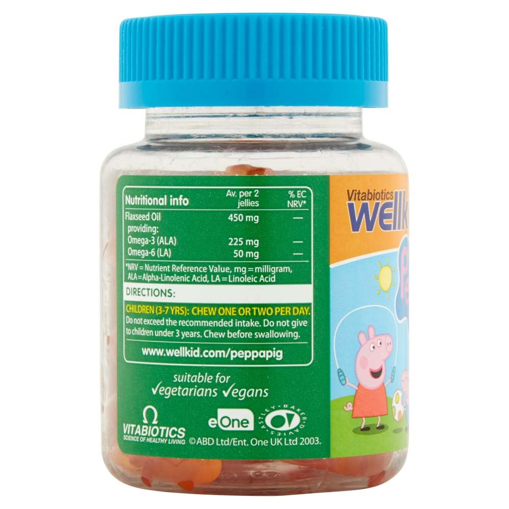 Vitabiotics WellKid Peppa Pig Omega-3 Flaxseed Oil 3-7 Years - 30 Soft Jellies