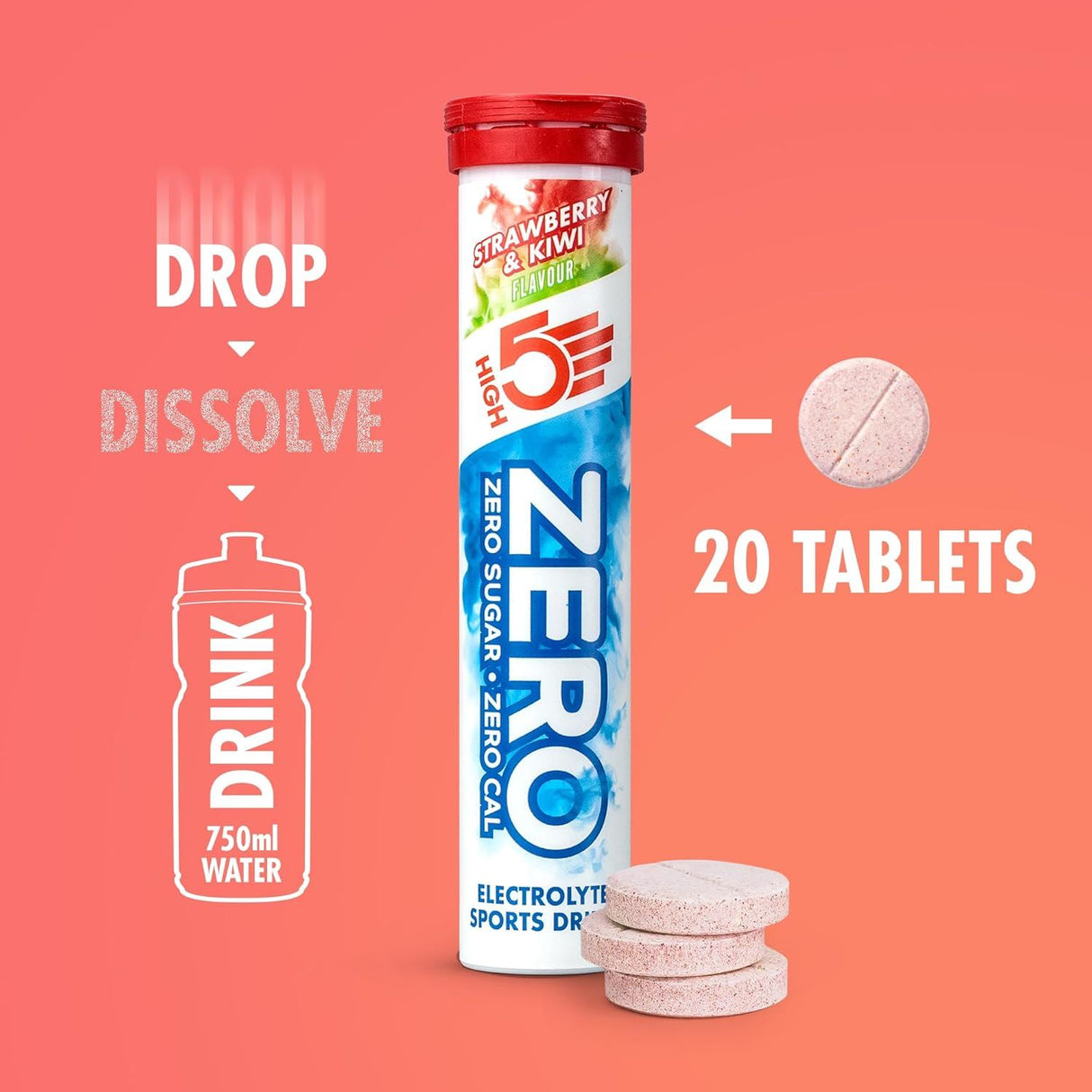 High 5 Zero Electrolyte Sports Hydration Drink - 20 Tablets- All Flavours