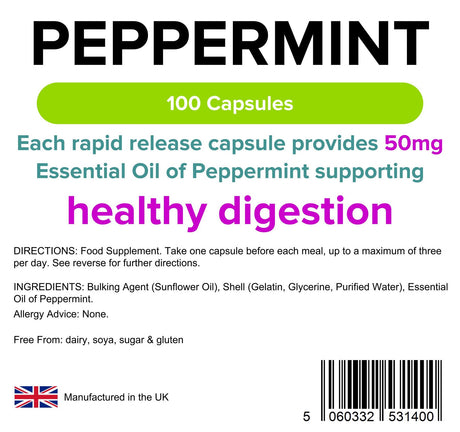 Lindens Peppermint Oil 50mg - 100 Capsules