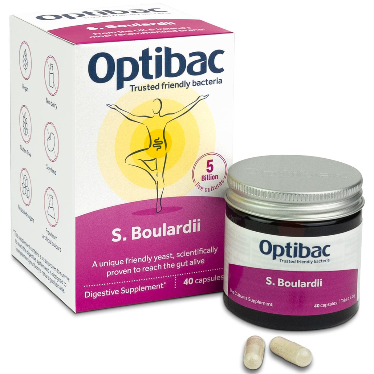 OptiBac Probiotics | Saccharomyces Boulardii | 16 - 80 Capsules