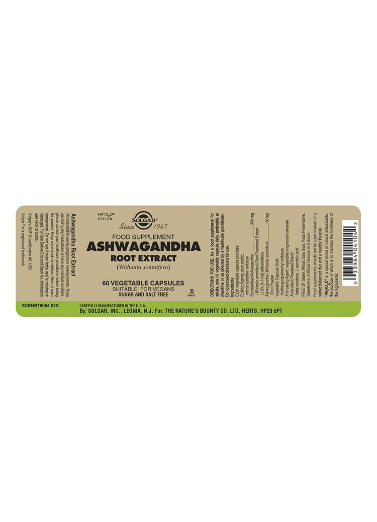 Solgar Ashwagandha Root Extract - 60 Vegicaps