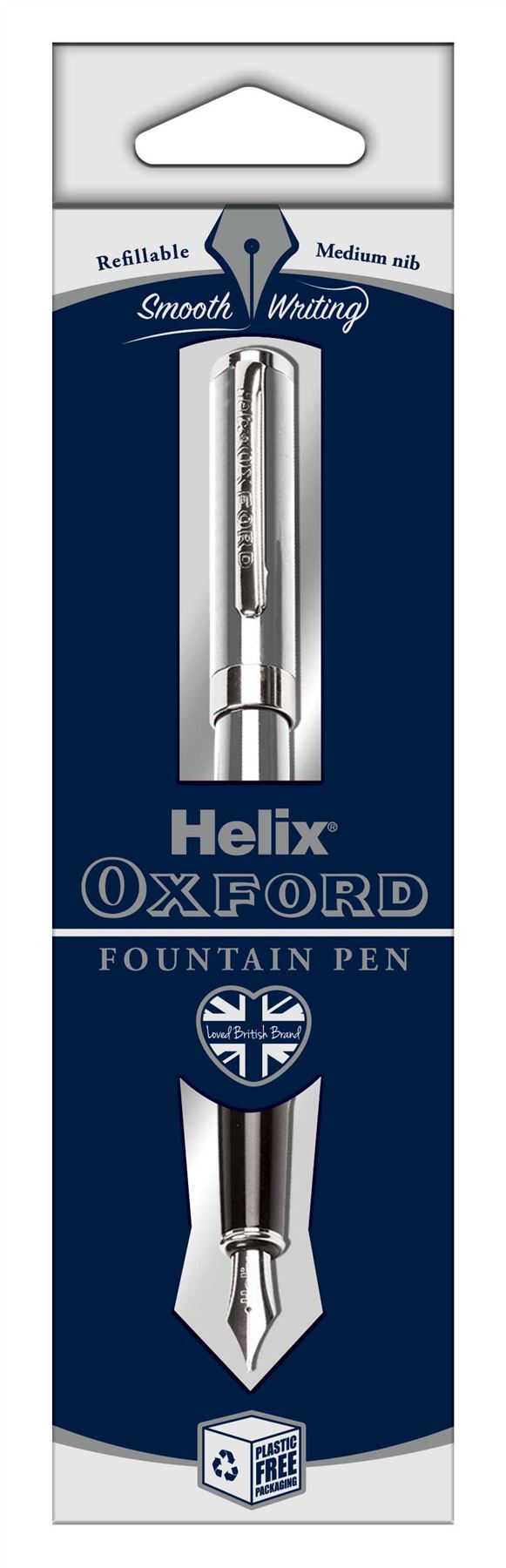 Helix Oxford Premium Fountain Pen - Stainless Steel