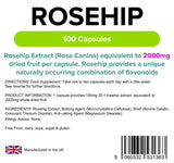 Lindens Rosehip 2000mg - 100 Capsules