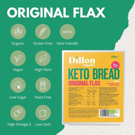 Dillon Organic Orginal Flax Keto Bread 250g - Pack of 6