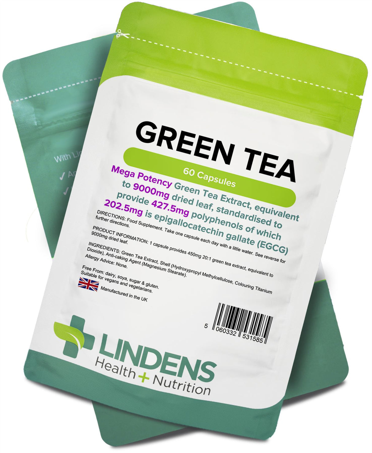 Lindens Green Tea 9000mg - 60 Capsules