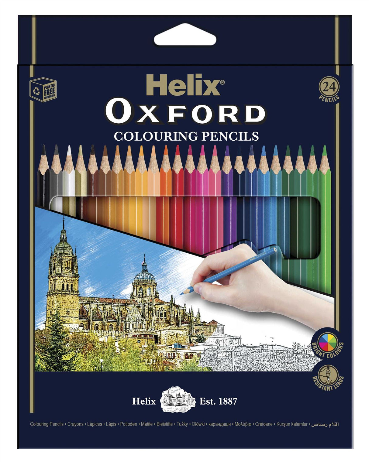 Helix Oxford 7" Colouring Pencils x24 Pack