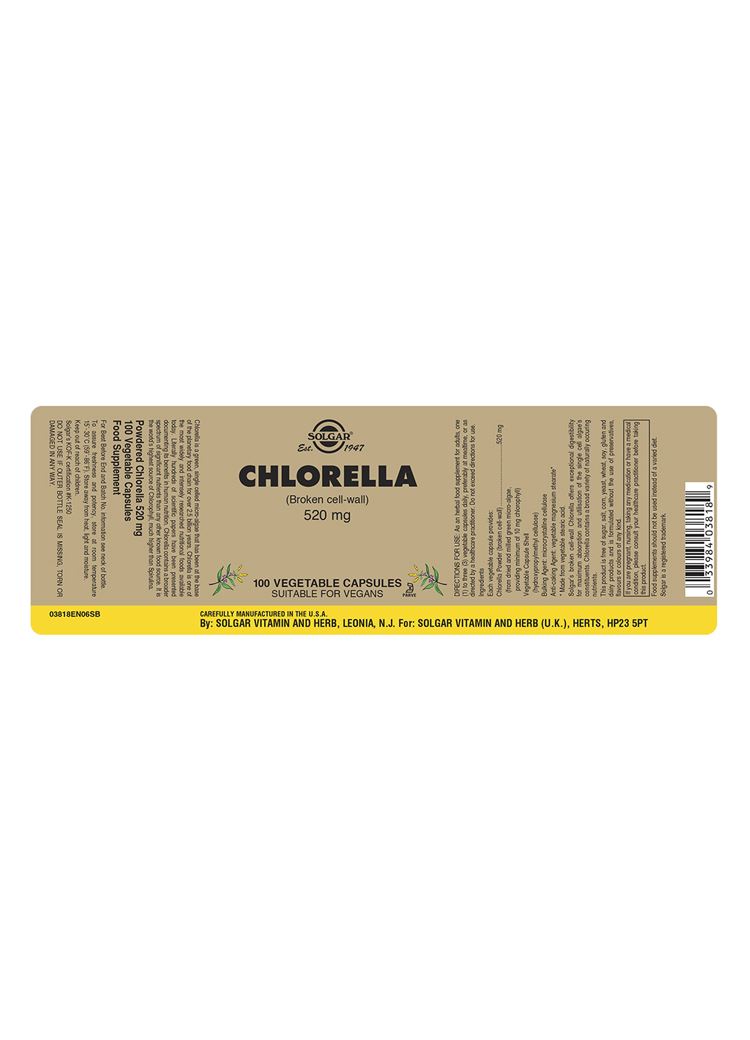 Solgar Chlorella 520 mg - 100 Vegicaps