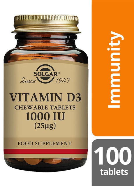 Solgar Vitamin D3 1000 IU (25 µg) Chewable - 100 Tablets