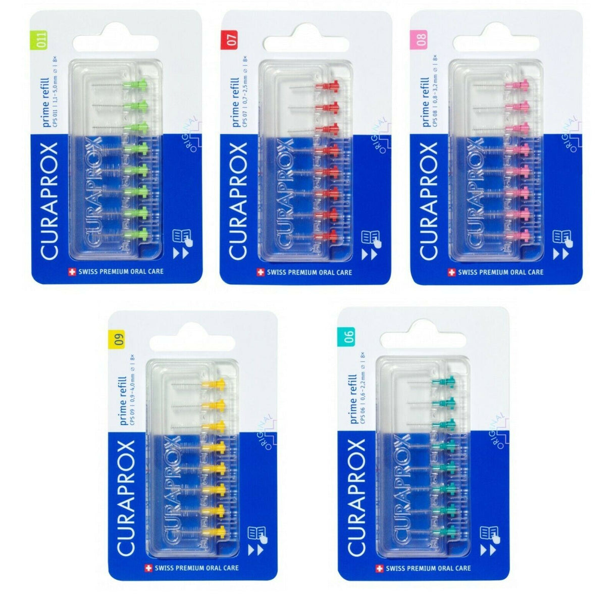 Curaprox Prime Refill Interdental Brushes, 8 Count - All Sizes