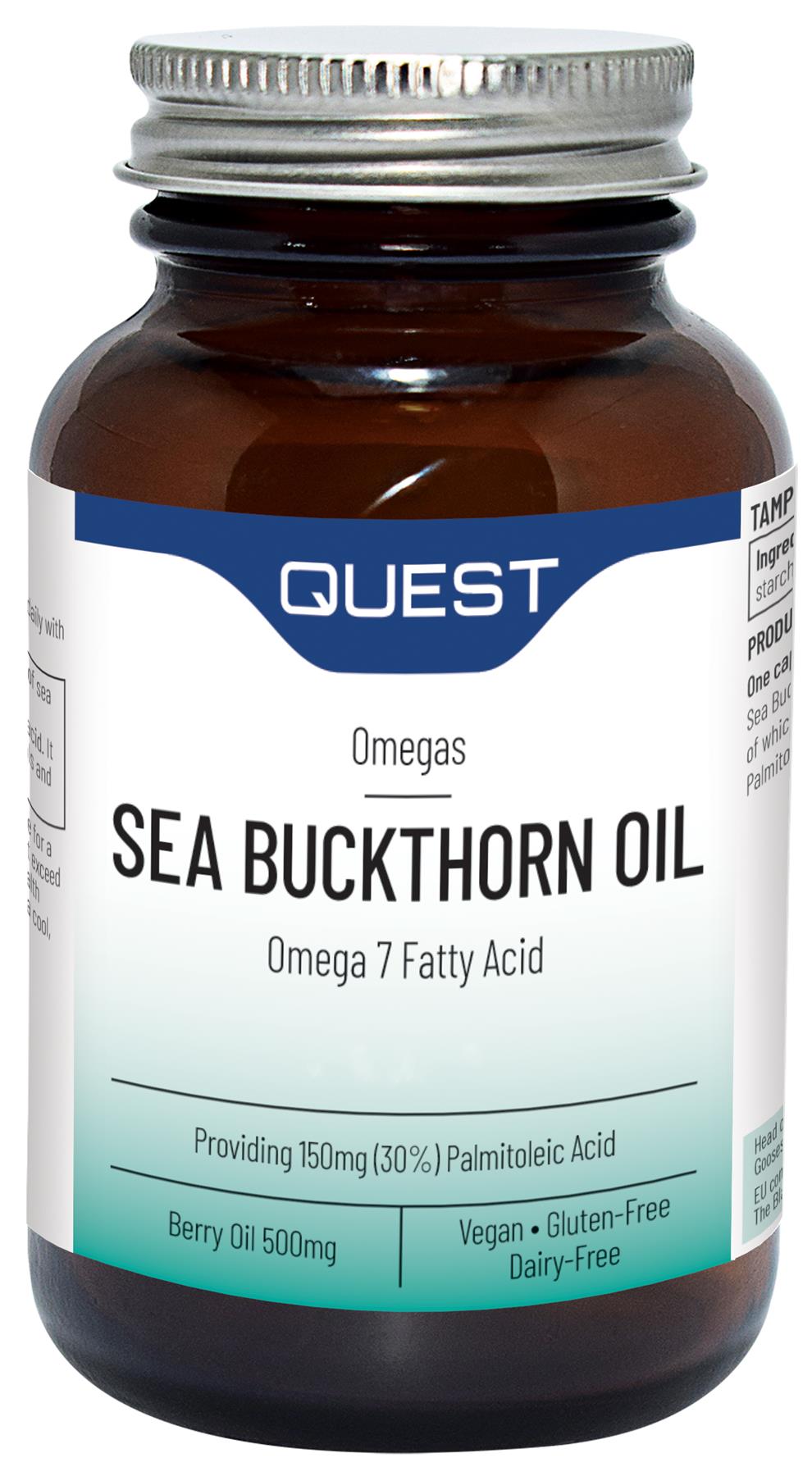 Quest Sea Buckthorn Oil - Omega 7 Fatty Acid - 120 Capsules