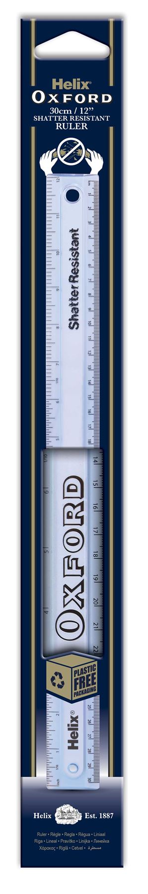 Helix Oxford 12 inch 30cm Shatter Resistant Ruler