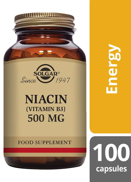 Solgar Niacin (Vitamin B3) 500 mg - 100 Vegicaps