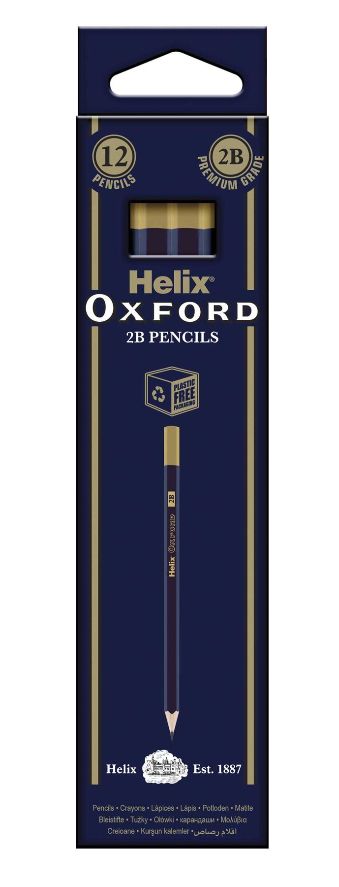 Helix Oxford 2B Grade Graphite Pencils x12 Pack