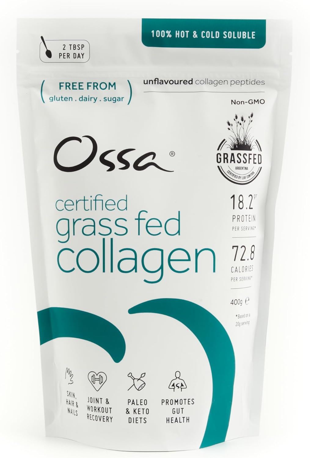 Ossa Organic Certified Grass Fed Collagen Peptides - 400g