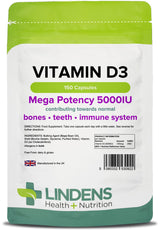 Lindens Vitamin D3 5000 IU - 150 Capsules