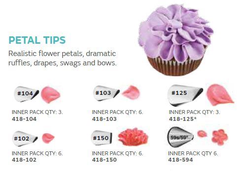 Wilton Petal Cake Decorating Nozzle Icing Tips