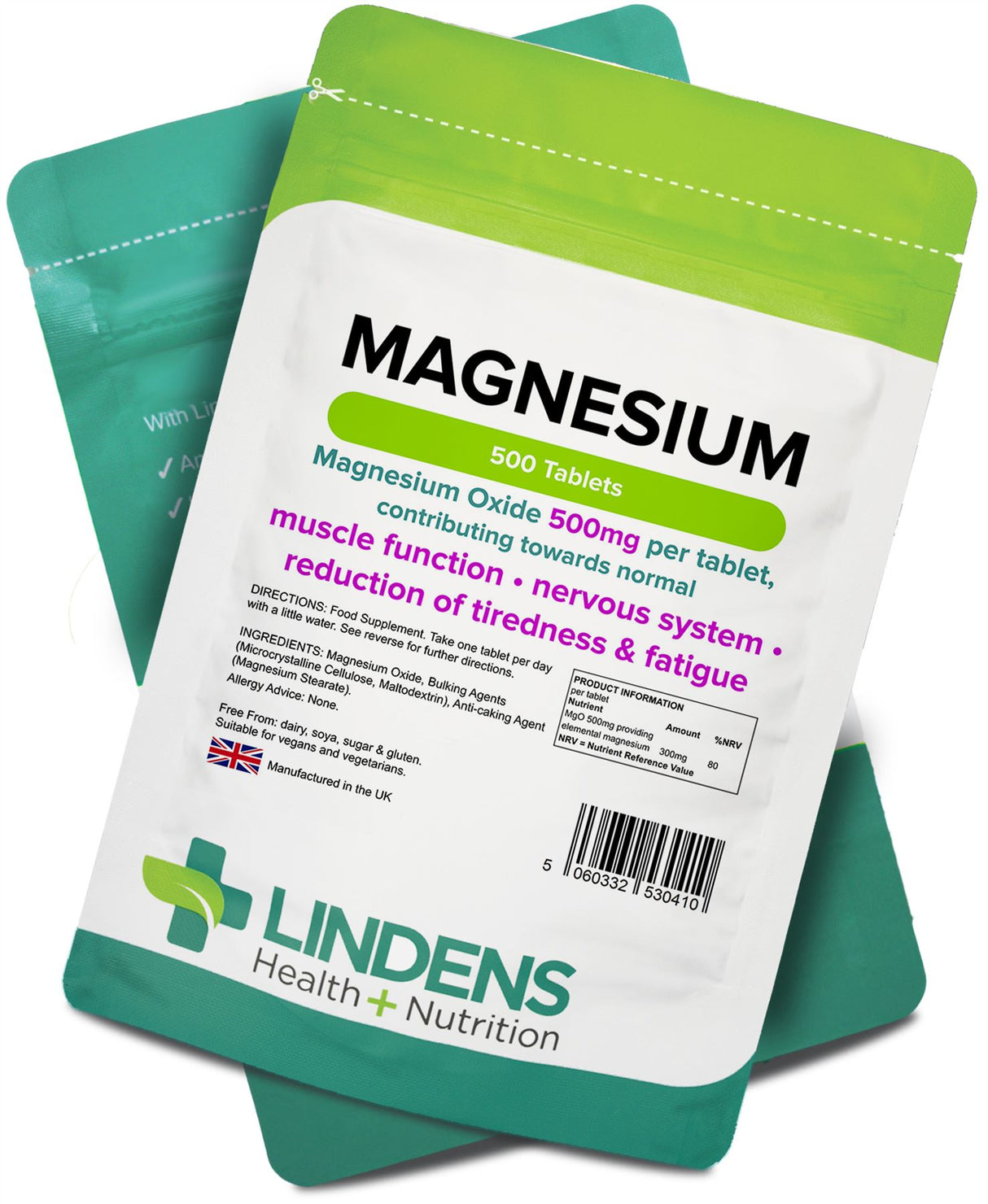 Lindens Magnesium (MgO 500mg) - 500 Tablets