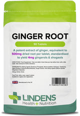 Lindens Ginger Root 500mg - 90 Tablets