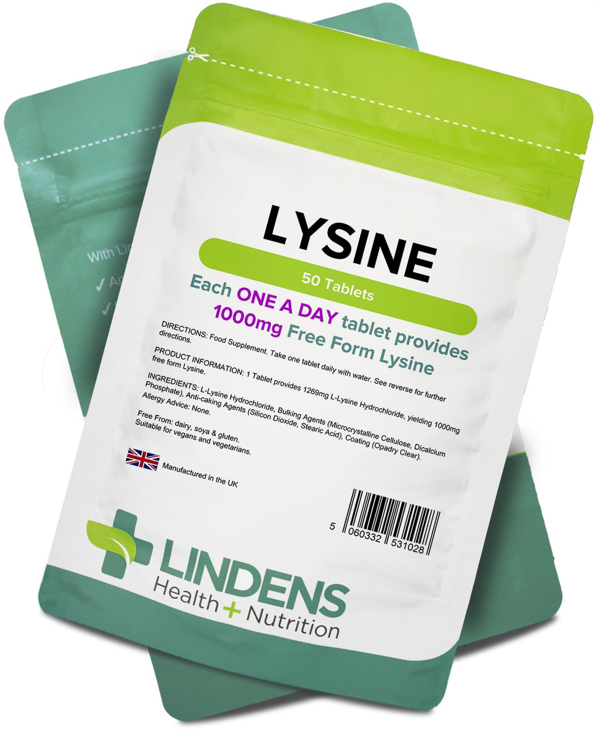 Lindens Lysine 1000mg - 50 Tablets