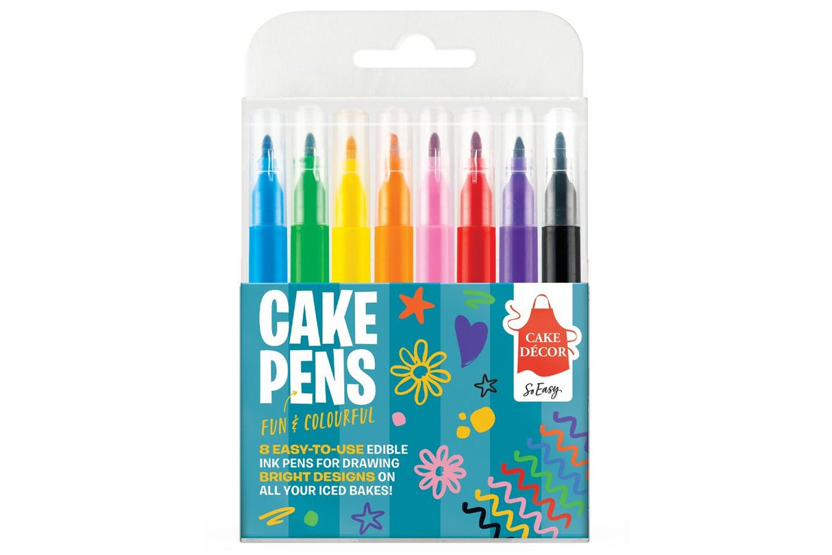 Cake Decor Edible Multi Coloured Cake Pens - 8 Pens