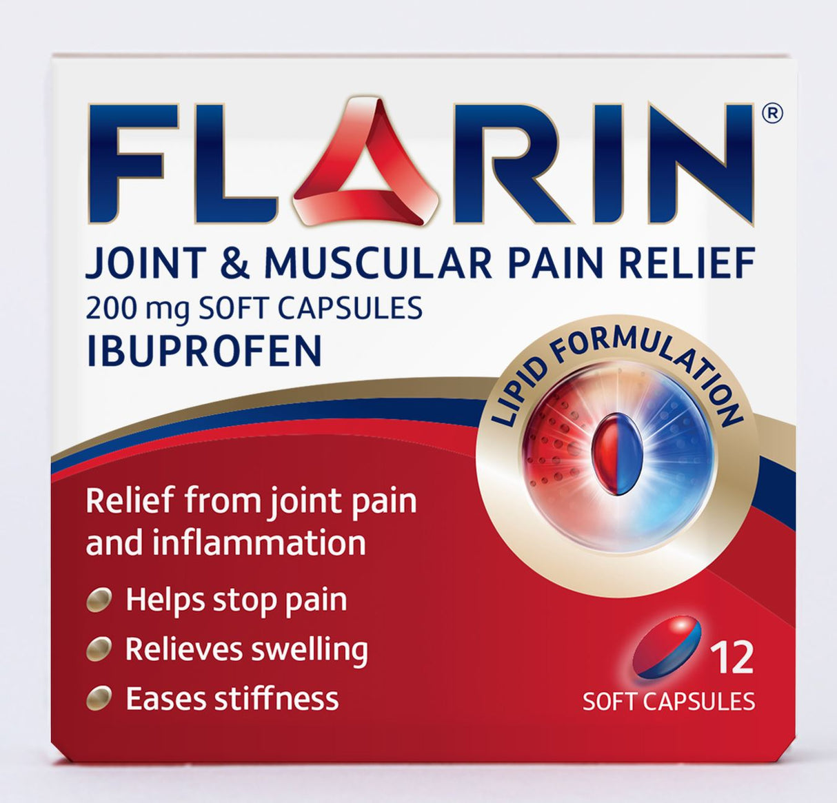 Flarin Joint & Muscular Pain Relief - 12 x 200mg Soft Capsules