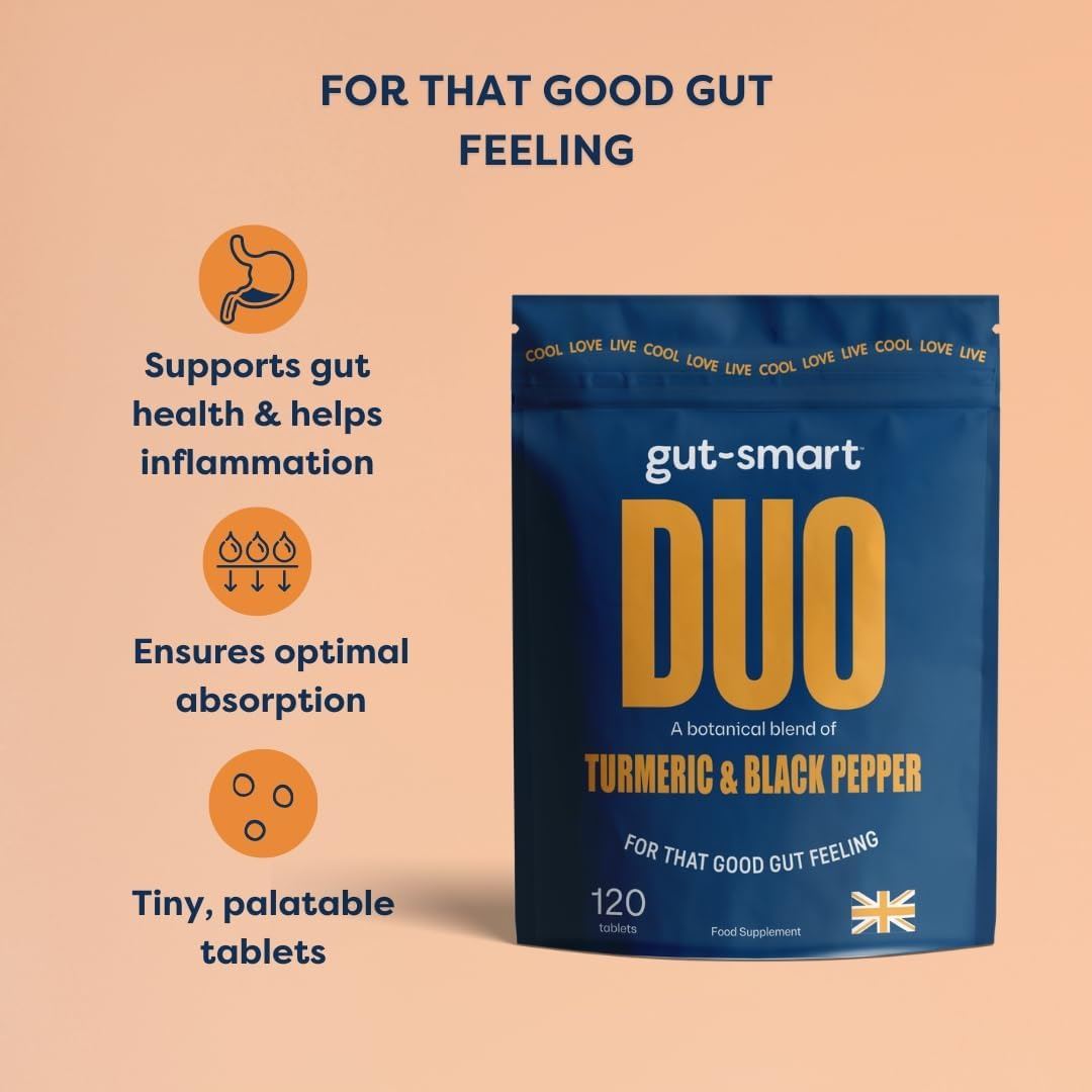 Gut-Smart Duo Turmeric and Black Pepper - 120 Tablets