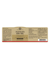 Solgar Alfalfa 600 mg - 100 Tablets