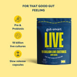 Gut-Smart Live 19 Billion Live Cultures with Inulin - 60 Capsules