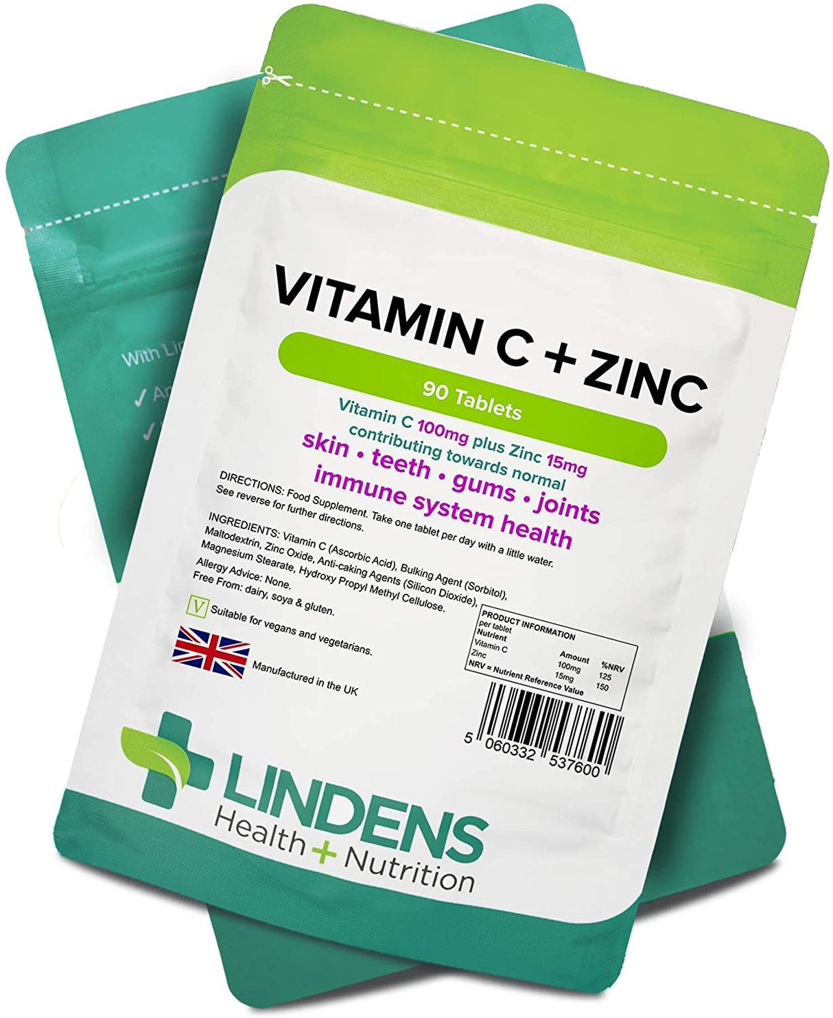 Lindens Vitamin C+ Zinc - 90 Tablets