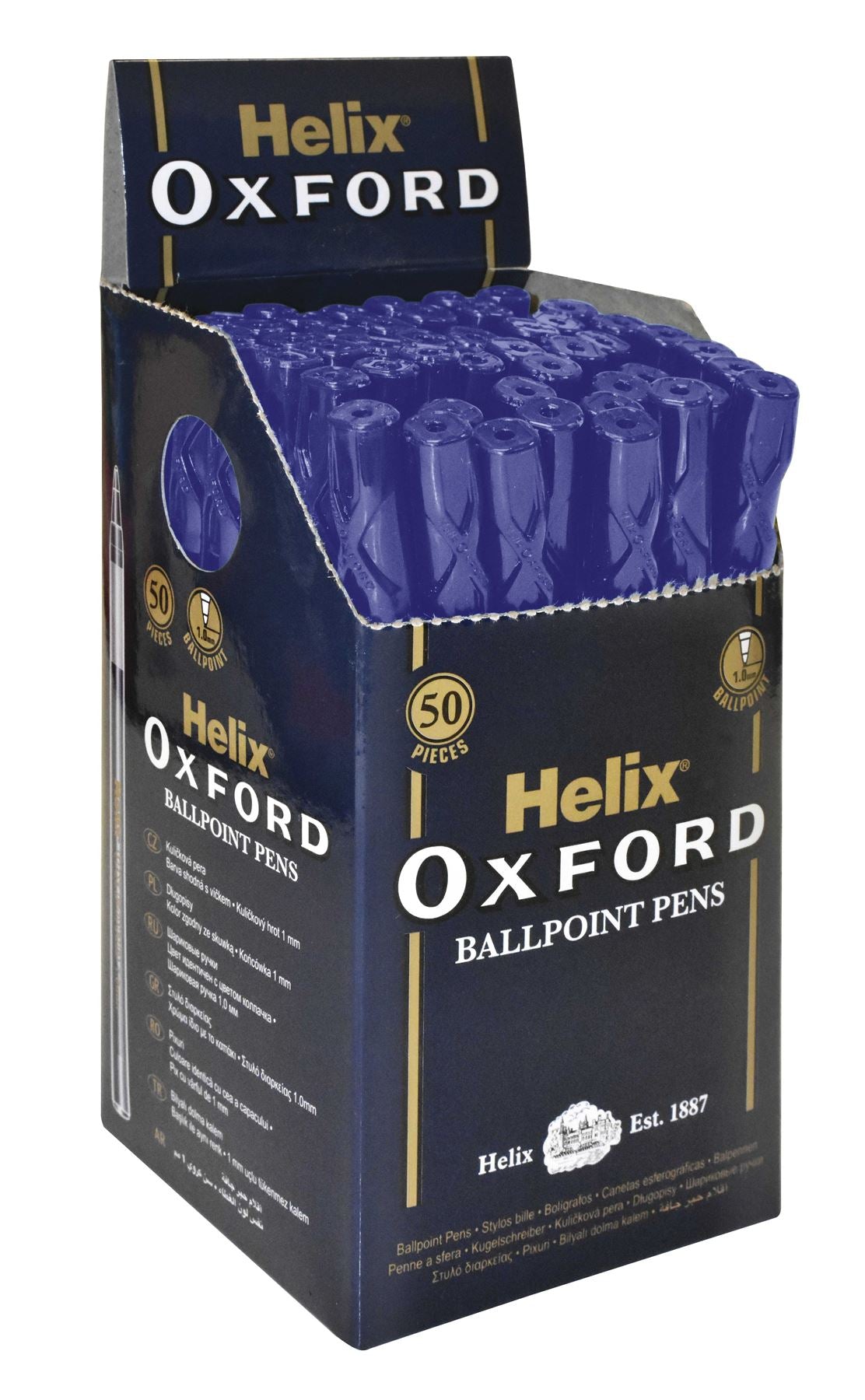 Helix Oxford Ballpoint Pens x50 Pack - Blue