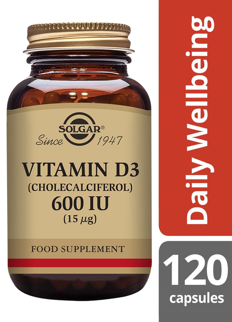 Solgar Vitamin D3 (Cholecalciferol) 600 IU (15 µg) - 120 Vegicaps