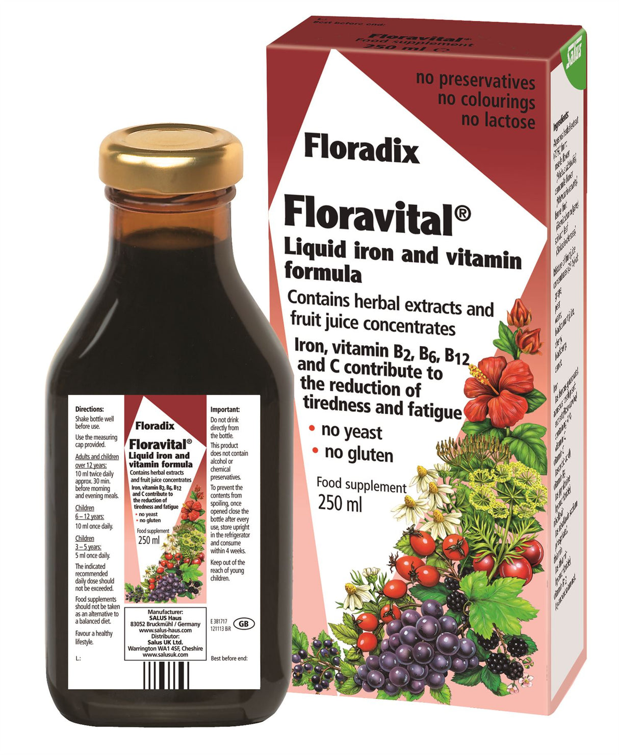 Floradix - Floravital Liquid Iron and Vitamin Formula - 250ml