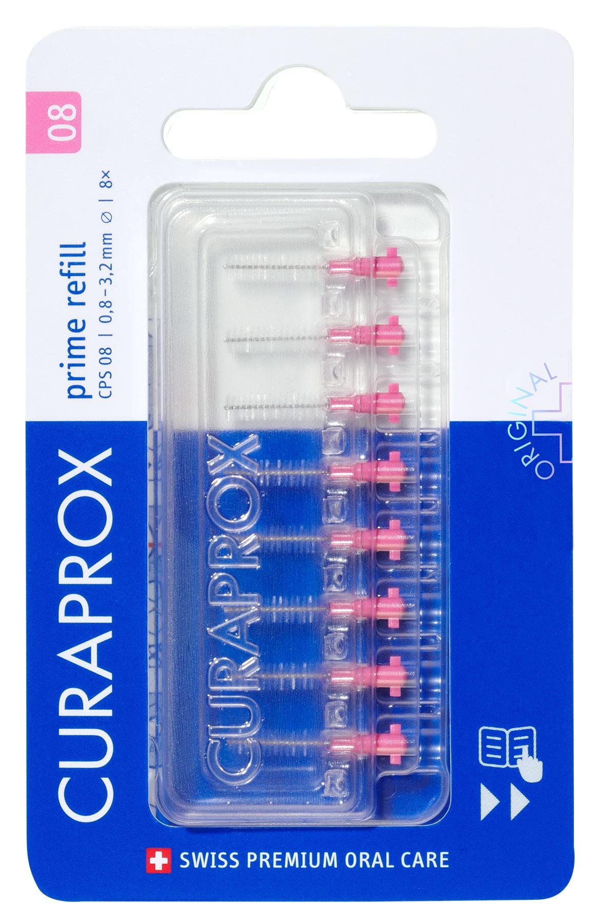 Curaprox Prime Refill Interdental Brushes, 8 Count - All Sizes