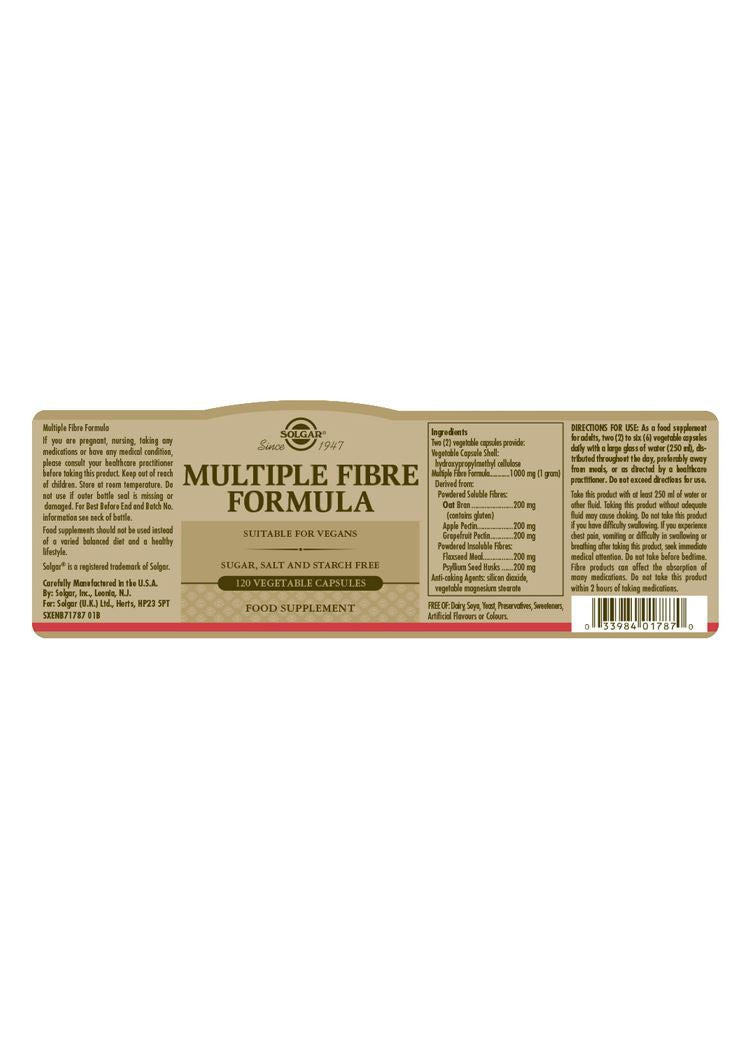 Solgar Multiple Fibre Formula - 120 Vegicaps