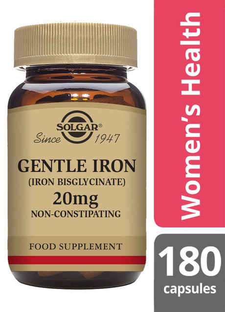 Solgar Gentle Iron (Iron Bisglycinate) 20 mg - 180 Vegicaps