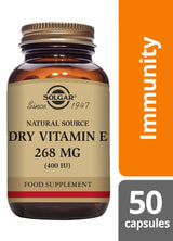 Solgar Natural Source Dry Vitamin E 268 mg (400 IU) - 50 Vegicaps