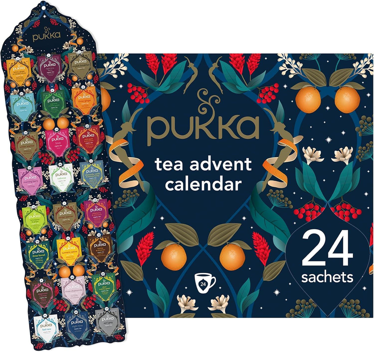 Pukka Herbal Organic Teas - Christmas 2024 Advent Calendar Blue