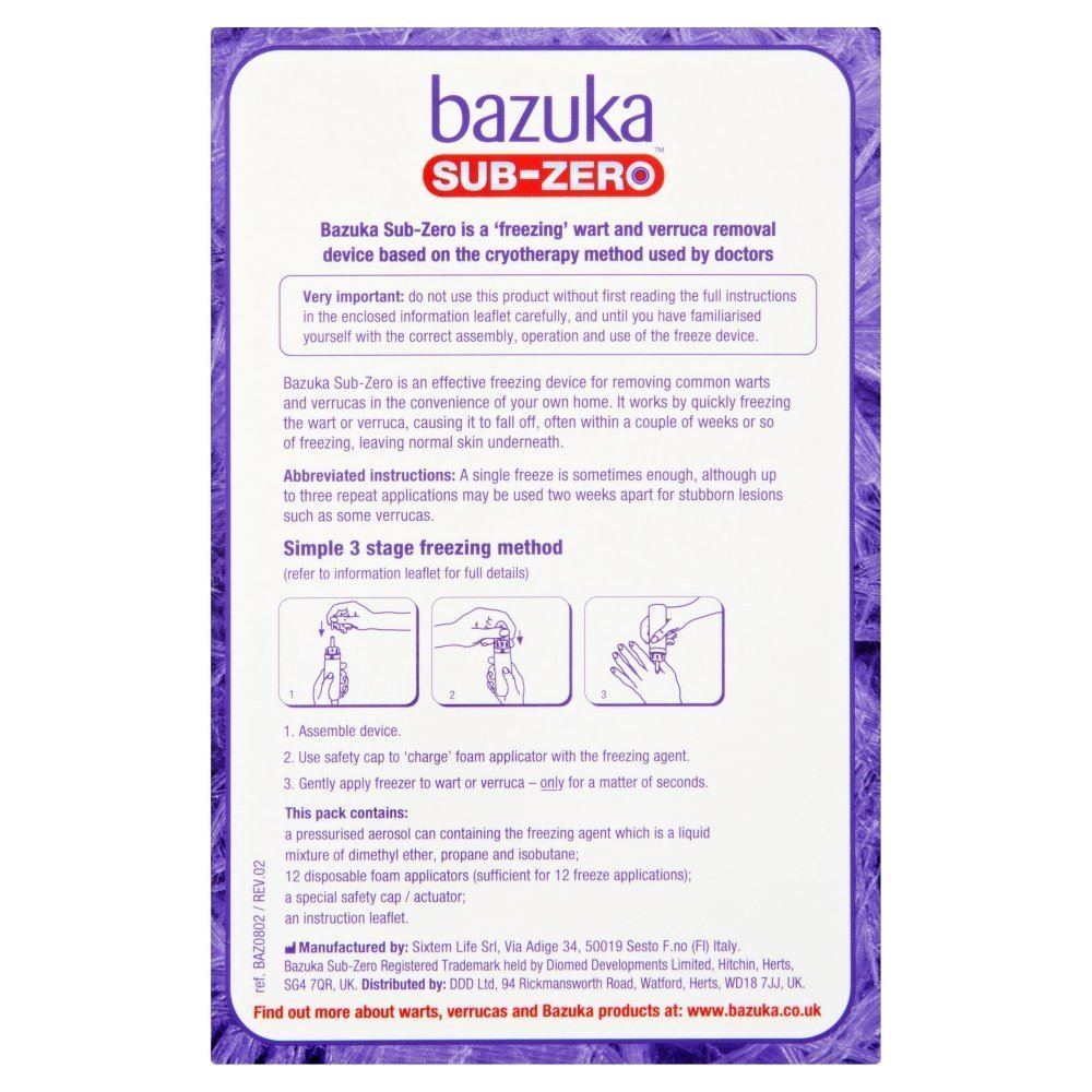 BAZUKA SUB-ZERO Wart & Verruca Remover 50ml