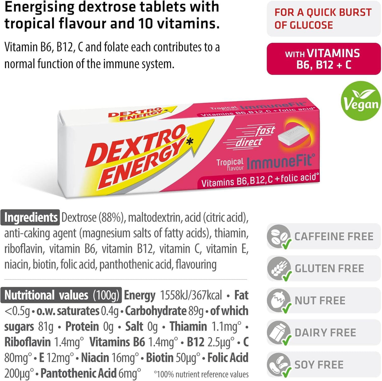 Dextro Energy Dextrose Glucose Fast Acting Tablets 47g - Multibuy Packs