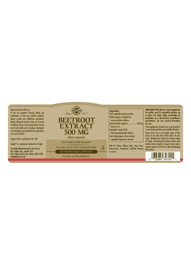 Solgar Beetroot Extract 500 mg - 90 Vegicaps