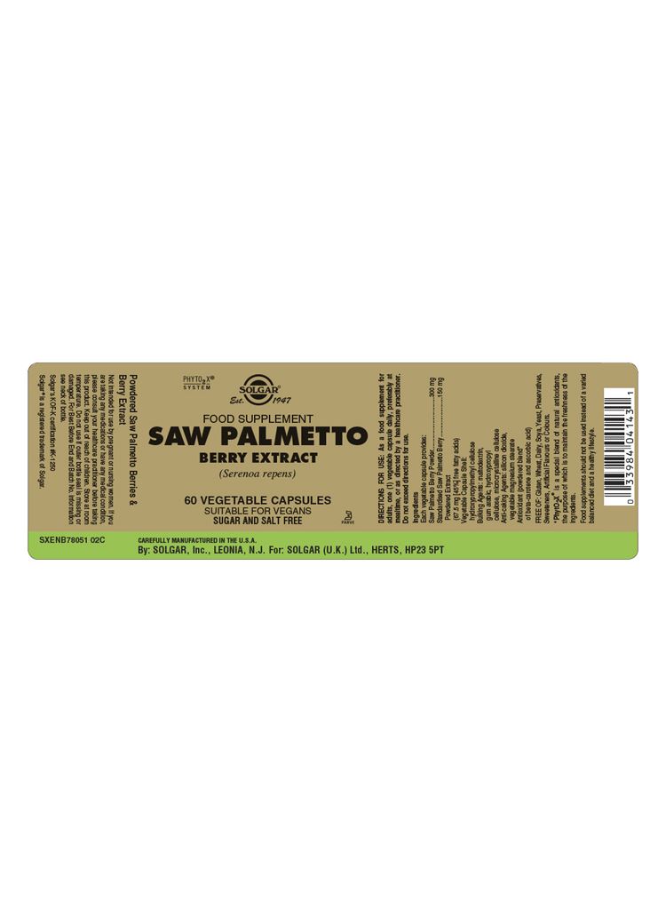 Solgar Saw Palmetto Berry Extract - 60 Vegicaps