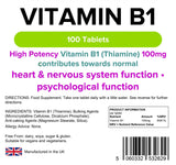 Lindens Vitamin B1 100mg - 100 Tablets