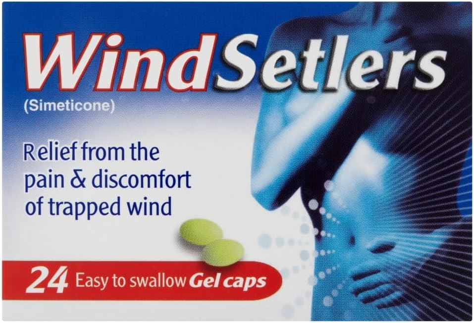 WindSetlers - 24 Gel caps for The Relief from The Pain, Bloating and discomfort of trapped Wind