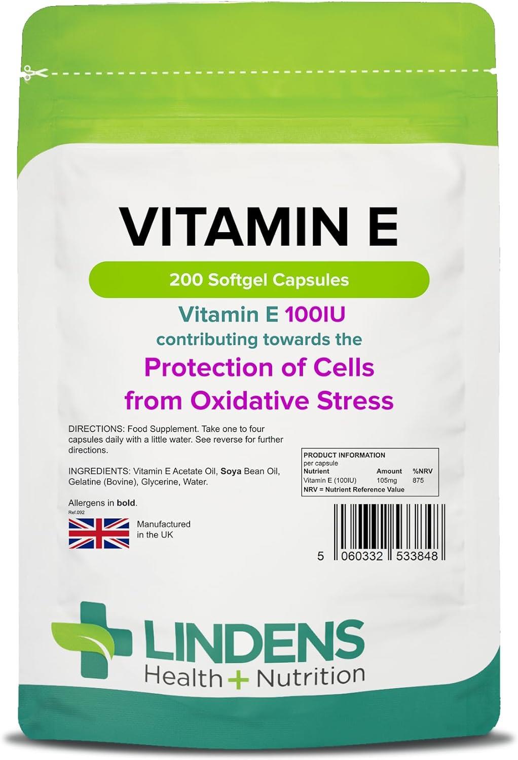 Lindens Vitamin E 100IU - 200 Capsules