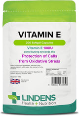 Lindens Vitamin E 100IU - 200 Capsules