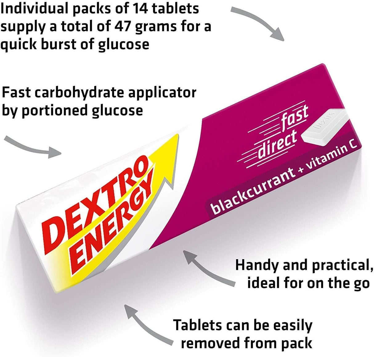 Dextro Energy Dextrose Glucose Fast Acting Tablets 47g - Multibuy Packs